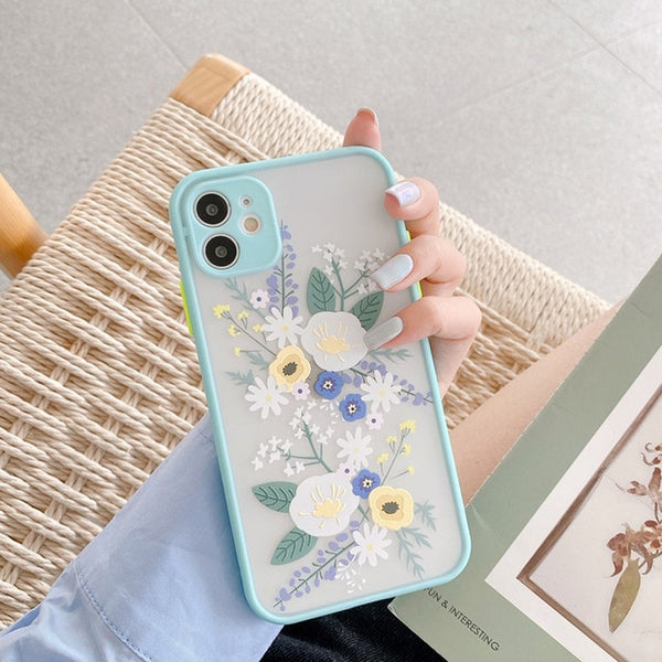 Flower Matte Transparent Phone Case