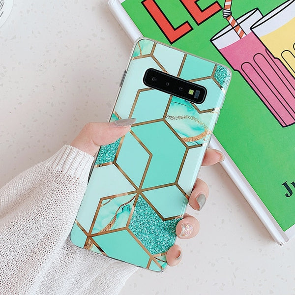 Geometric Marble Phone Case For Samsung